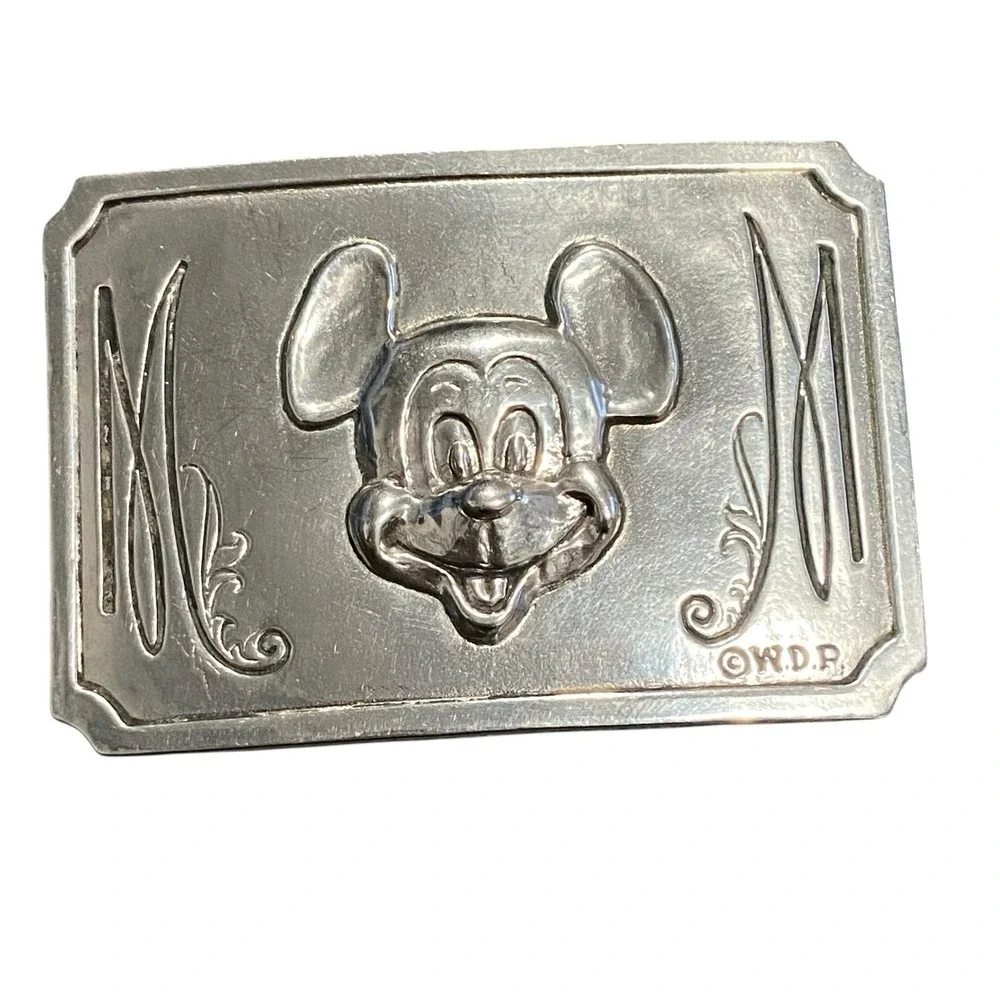 Vintage 1973 Disney Mickey Mouse Belt Buckle Al Shelton Wyler Foundry‎ USA